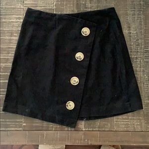 Topshop Asymmetrical Black Button Front Mini